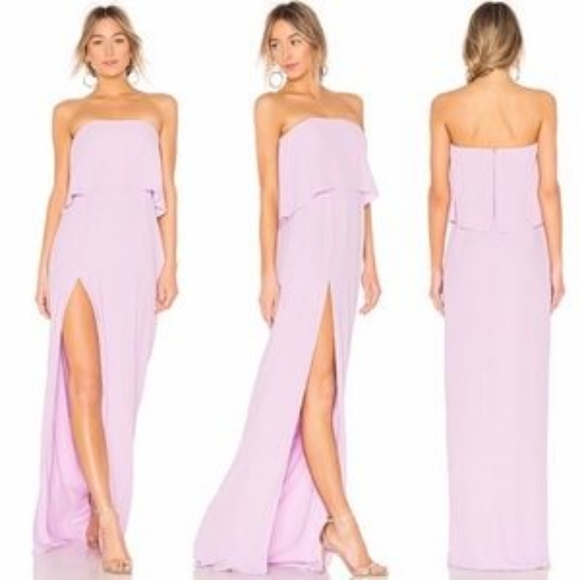 Amanda Uprichard Topanga Strapless Maxi Dress in Electric Lilac - Size Small - Picture 1 of 4